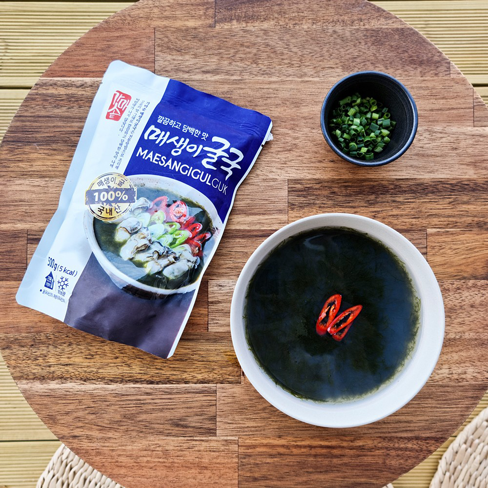매생이굴국 요리